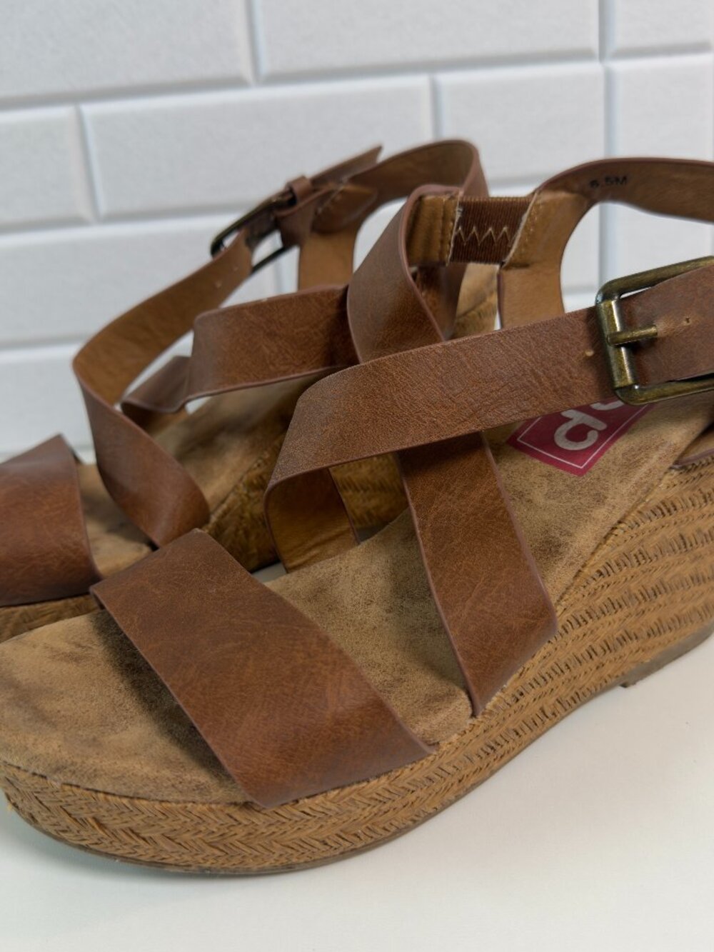 Tan Leather Wedges- Size 6